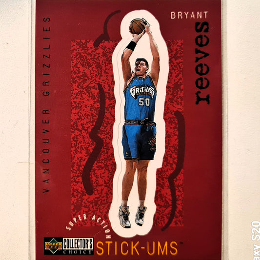 Bryant Reeves 1997 Upper Deck Stick-ums S28 NBA Basketball Vancouver Grizzlies Excellent sleeved