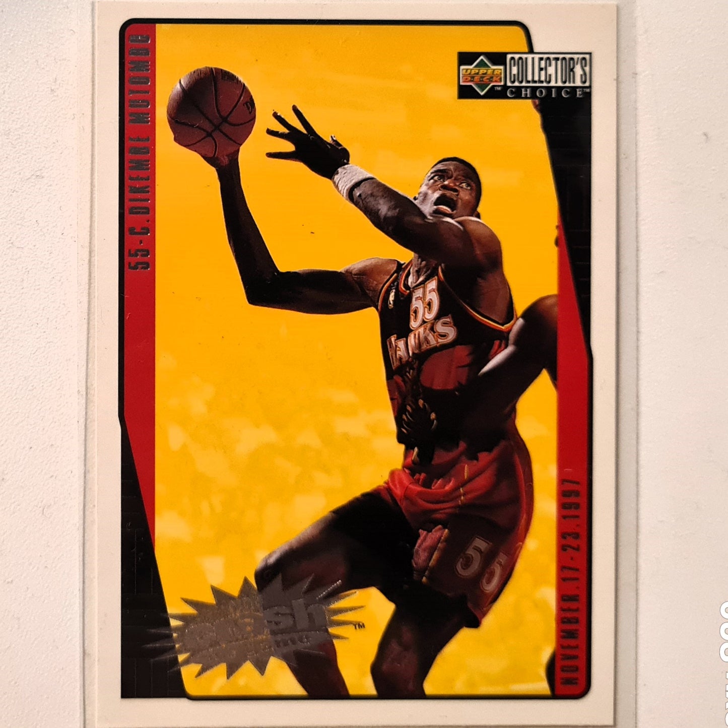 Dikembe Mutombo 1997 Upper Deck you crash the game C1 NBA Basketball Atlanta Hawks Excellent sleeved