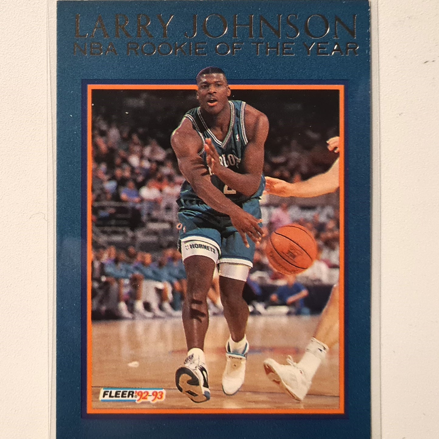 Larry Johnson 1992 Fleer rookie of the year 92-93 #6 NBA Basketball good/very good sleeved