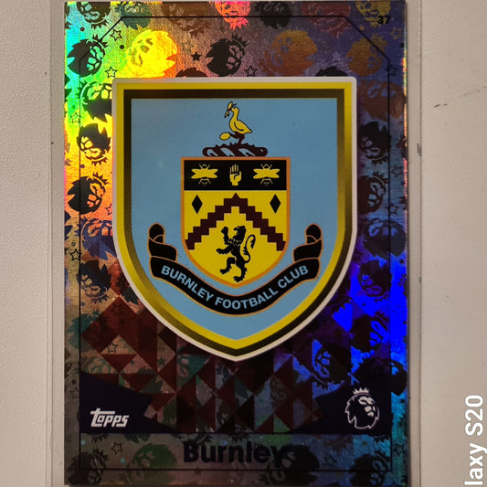 Burnley Club Crest 2016-17 Topps match attax man of the match holo #37 Soccer Football Burnley very good sleeved