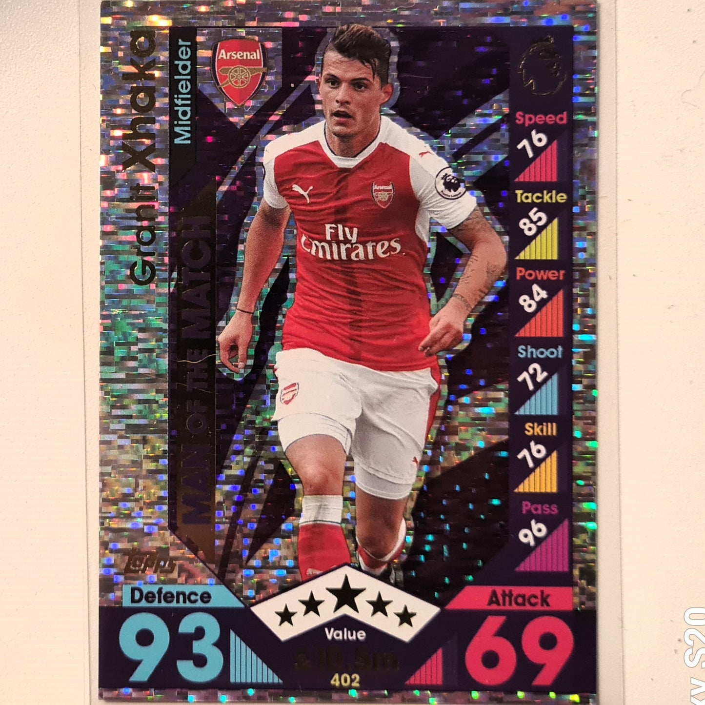 Granit Xhaka 2016-17 Topps match attax man of the match holo #402 Soccer Football Arsenal very good/excellent sleeved