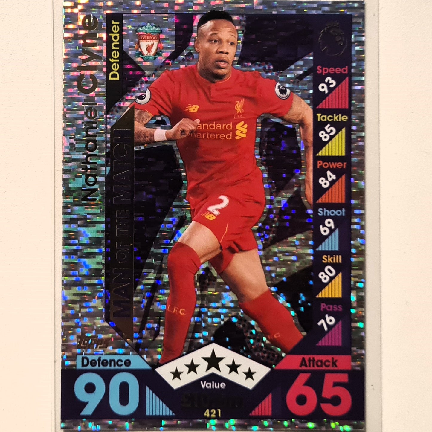 Nathaniel Clyne 2016-17 Topps Match Attax Game-Changer Holo #421 Soccer Football Liverpool fair Sleeved