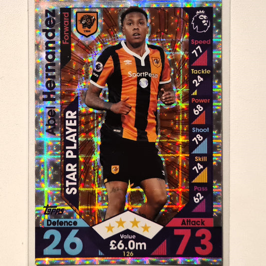 Abel Hernandez 2016-17 Topps Match Attax Game-Changer Holo #126 Soccer Football Hull City very good Sleeved