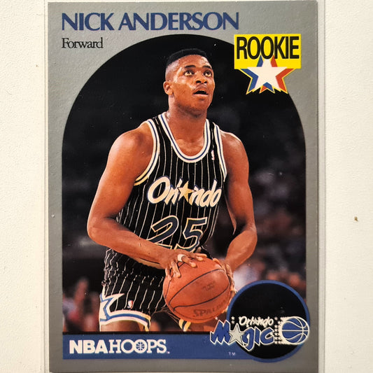 Nick Anderson 1990 NBA Hoops Rookie RC #214 NBA Basketball Orlando Magic Excellent/mint
