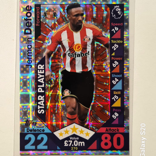 Jermain Defoe 2016-17 Topps match attax Star Player #270 football Sunderland very good sleeved