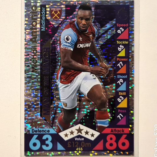 Michail Antonio 2016-17 Topps match attax man of the match #455 football West ham United very good sleeved