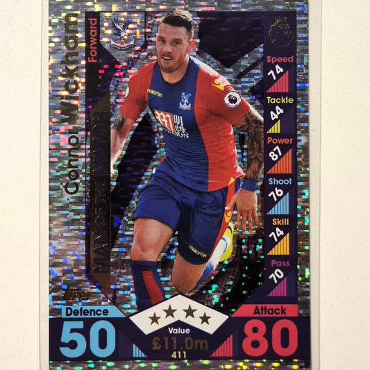 Connor Wickham 2016-17 Topps match attax Man of the match #411  Soccer football Crystal Palace Excellent sleeved