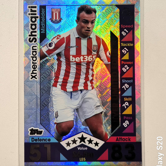 Xherdan Shaqiri 2016-17 Topps match attax silver limited edition LE5 Soccer football Stoke City good very good sleeved