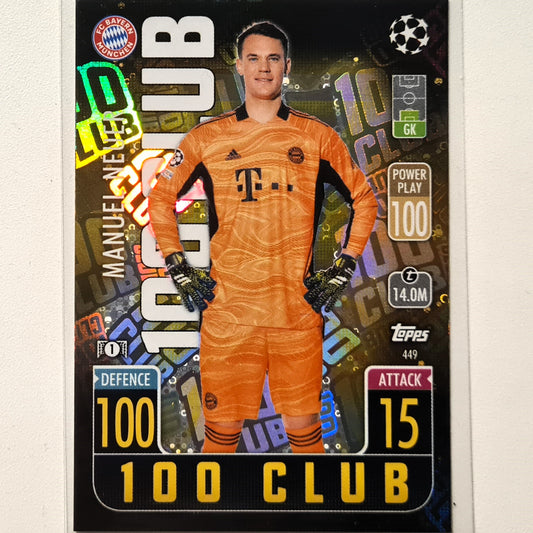 Manuel Neuer 2021-22Topps match attax 100 Club #449 Soccer football Bayern Munich Excellent sleeved