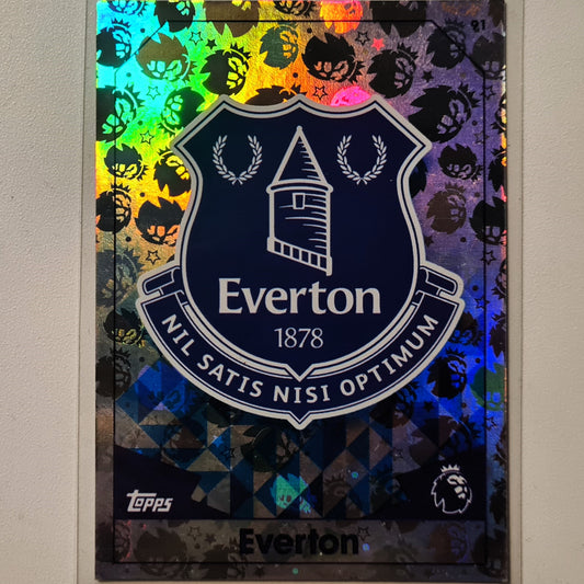 Everton Club crest 2016-17 Topps match attax #91 Soccer football Everton FC Good/very good sleeved