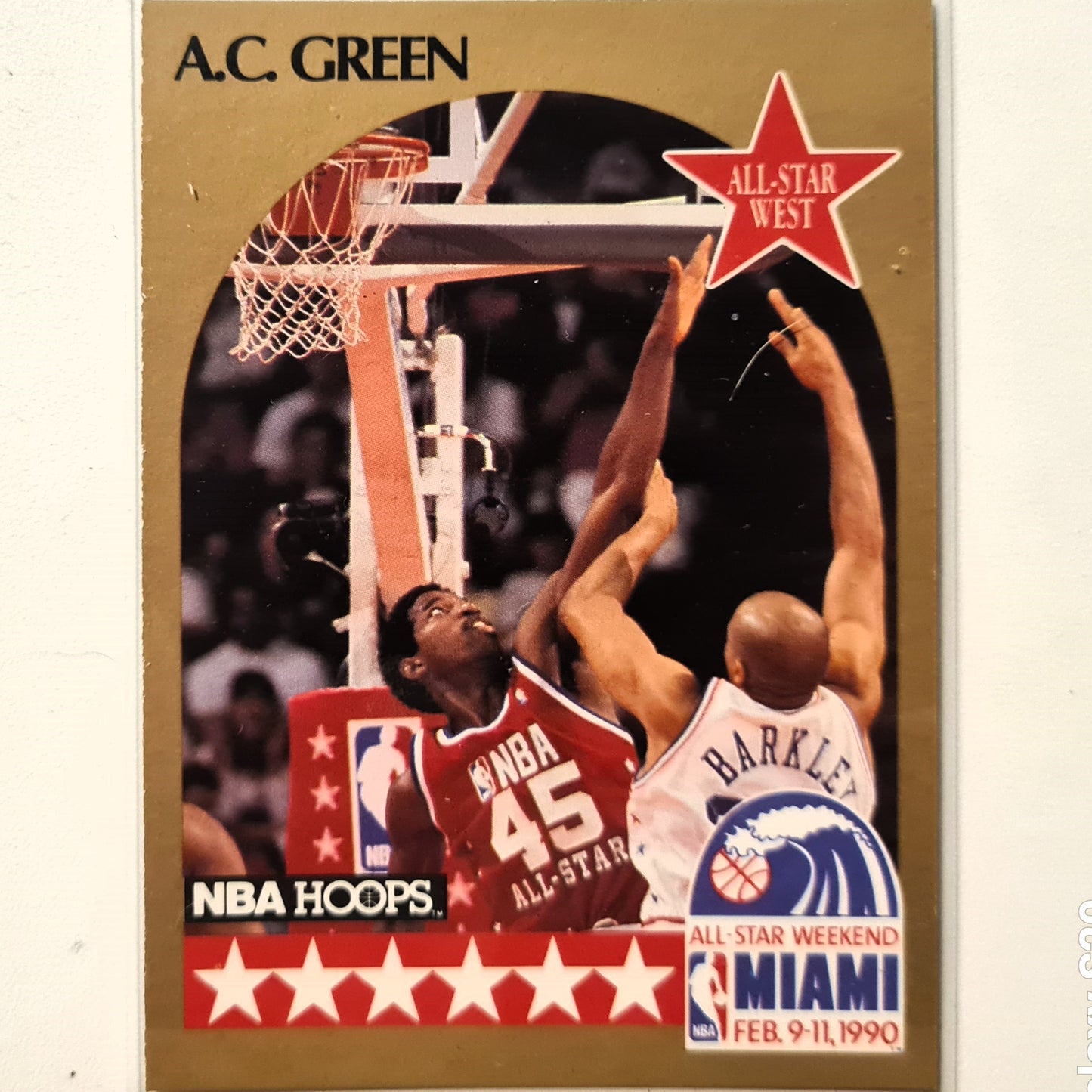 AC Green 1990 NBA Hoops all star weekend #17 NBA Basketball LA Lakers Excellent/mint sleeved