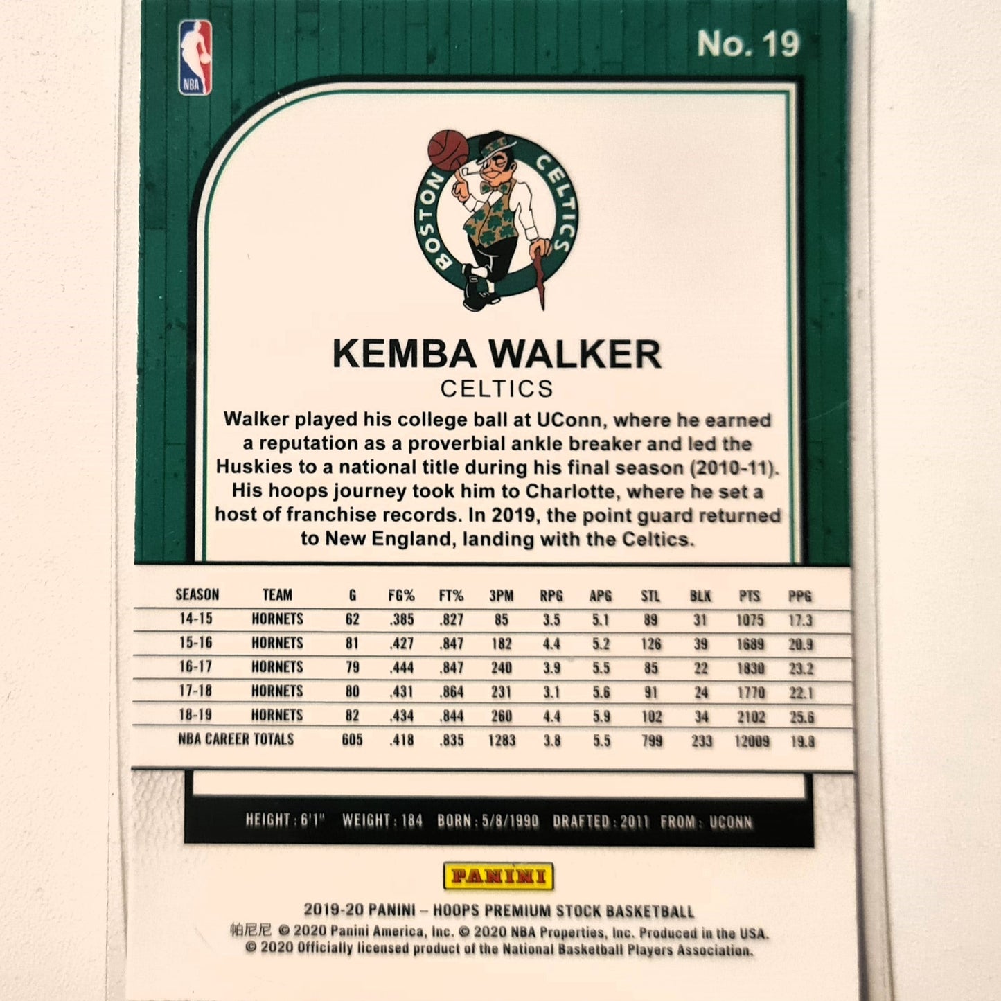 Jrue Holiday 2019-20 Panini NBA Hoops premium stock #19 NBA Basketball Boston Celtics Excellent sleeved