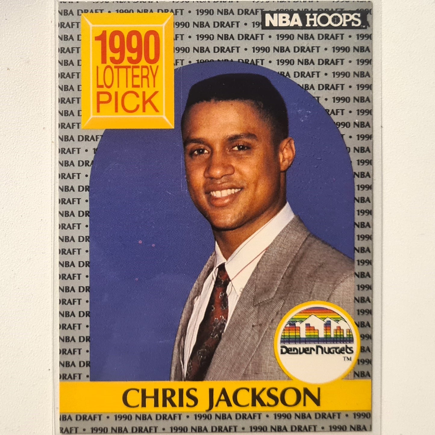 Chris Jackson 1990 NBA Hoops lottery pick Rookie RC #392 NBA Basketball Denver Nuggets superb/mint Sleeved