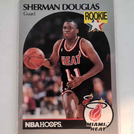 Sherman Douglas 1990 Skybox NBA Hoops Rookie RC #164 NBA Basketball Miami Heat Excellent/mint sleeved