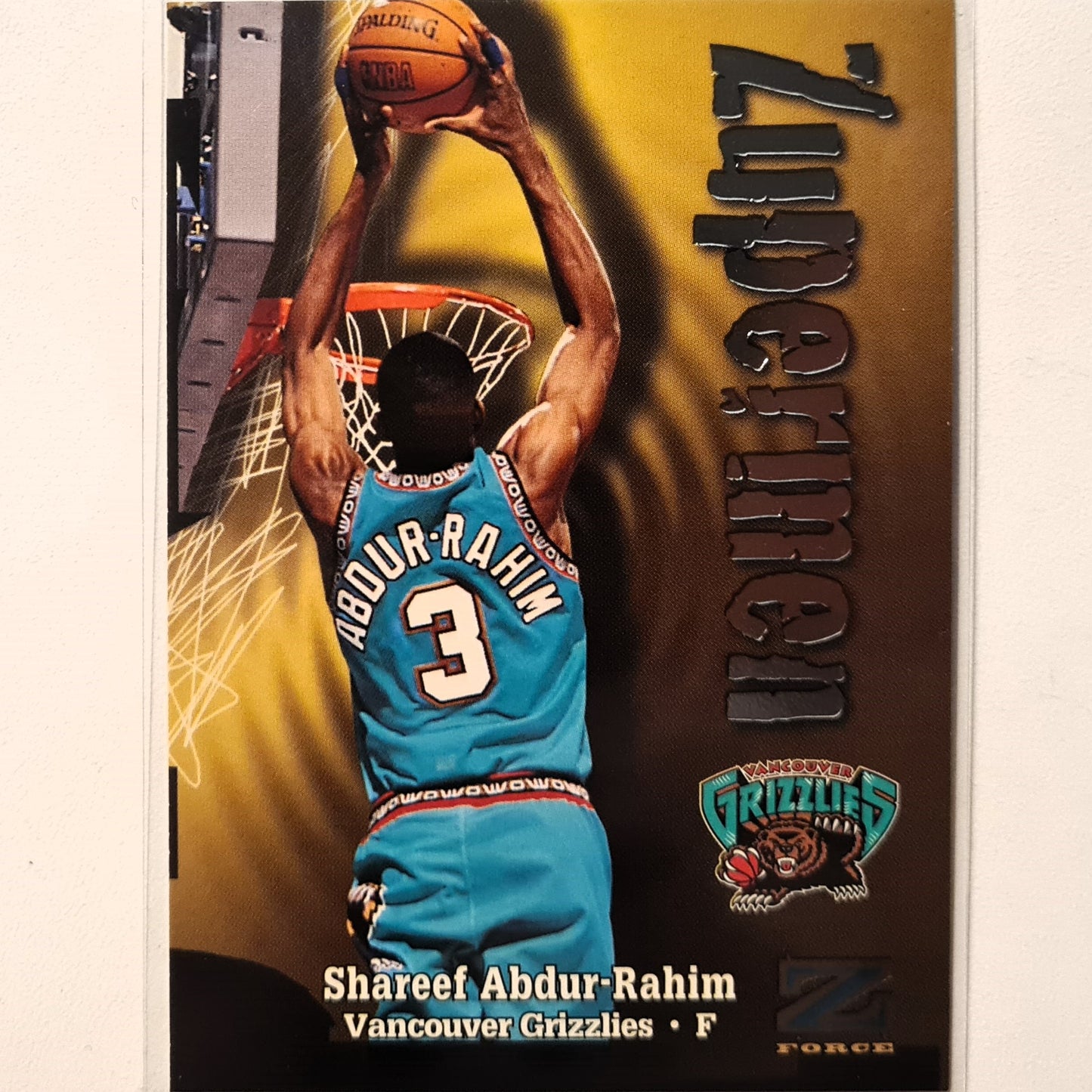 Shareef Abdur-Rahim 1998 Skybox Z-Force Zupermen #208 NBA Basketball Vancouver Grizzlies Excellent Sleeved