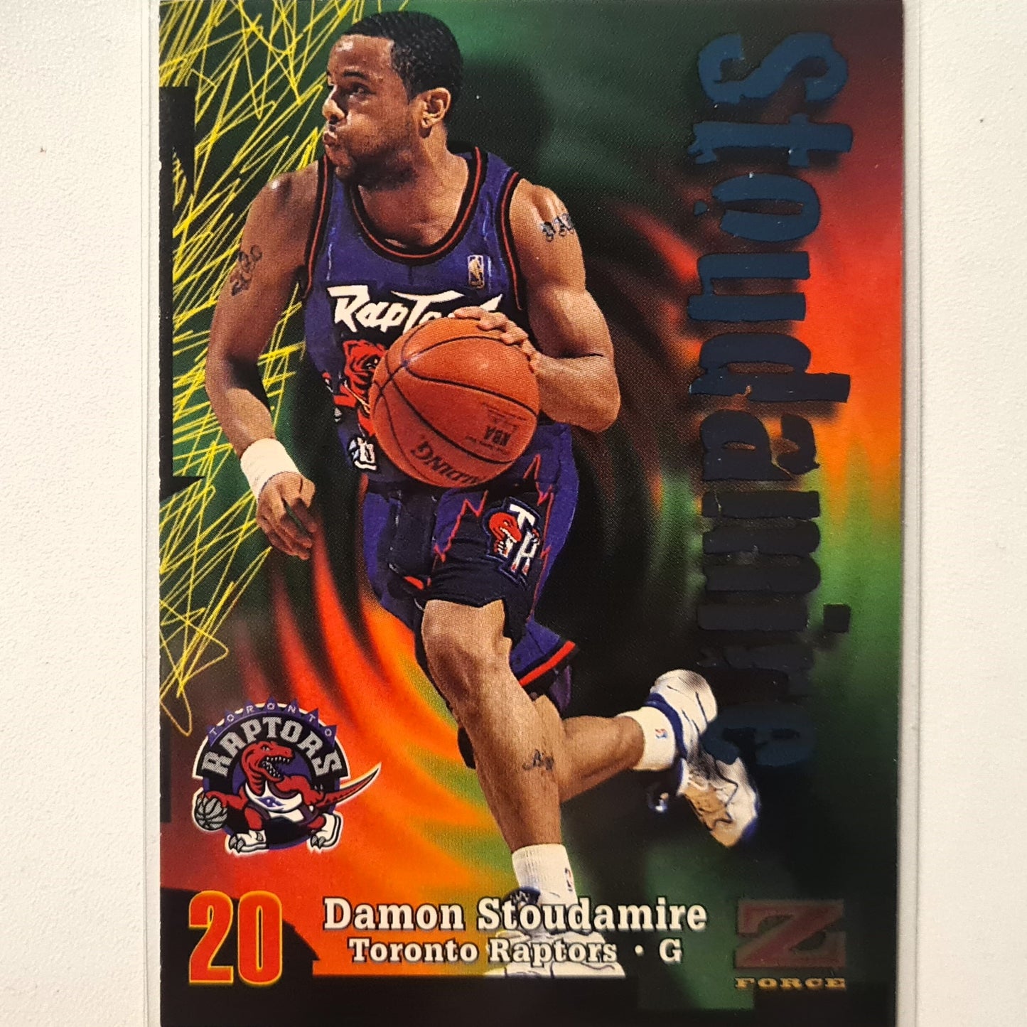 Damon Stoudamire 1998 Skybox Z-Force #121 NBA Basketball Toronto Raptors Excellent Sleeved