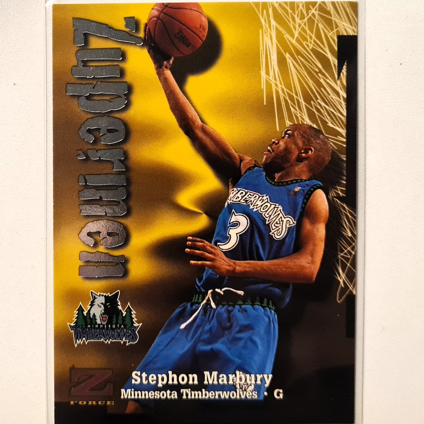Stephon Marbury 1998 Skybox Z-Force Zupermen #200 NBA Basketball Minnesota Timberwolves Excellent Sleeved