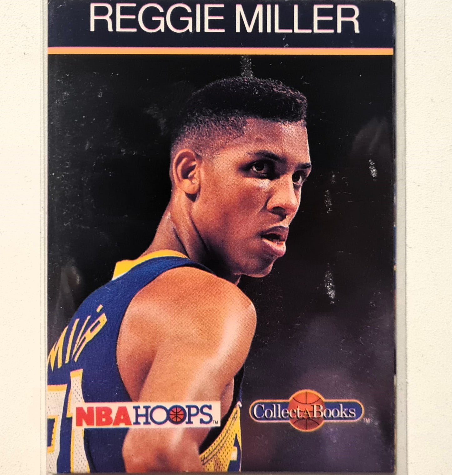 Reggie Miller 1990 NBA Hoops Basketball Collect a Books fair example in sleeve Indiana Pacers