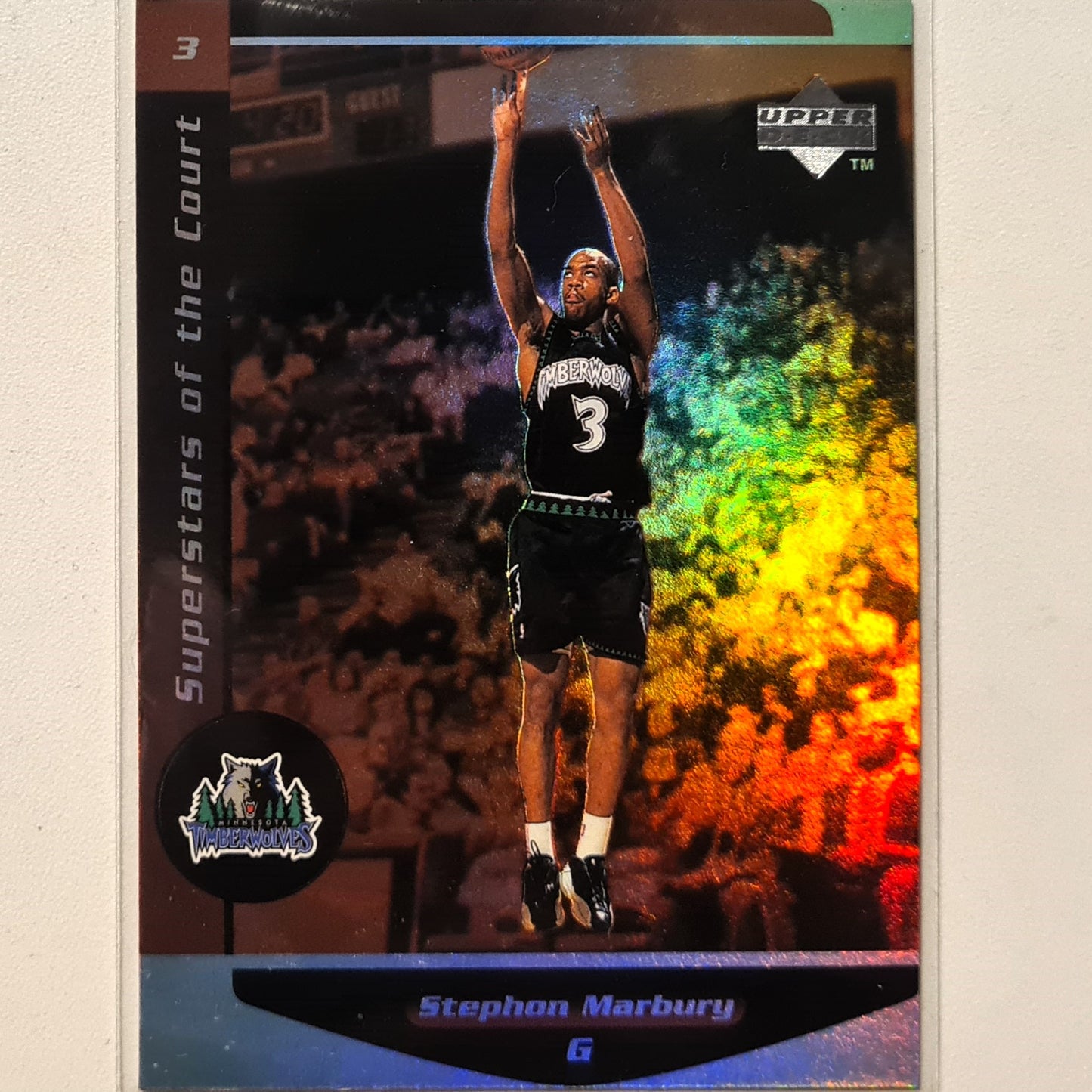 Stephon Marbury 1998 Upper-deck superstars of the court Holo C10 NBA Basketball Minnesota Timberwolves Excellent Sleeved