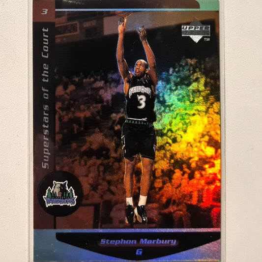 Stephon Marbury 1998 Upper-deck superstars of the court Holo C10 NBA Basketball Minnesota Timberwolves Excellent Sleeved