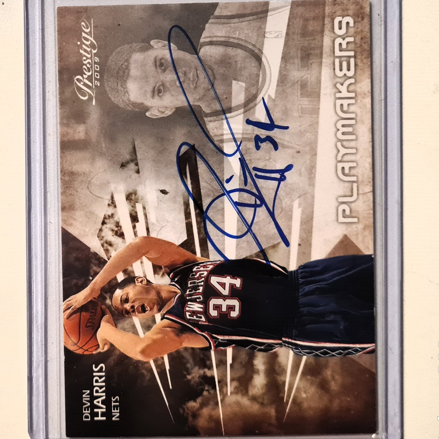 Devin Harris 2009 Panini prestige playmakers auto 088/100 #18 NBA Basketball New Jersey Nets very good sleeved