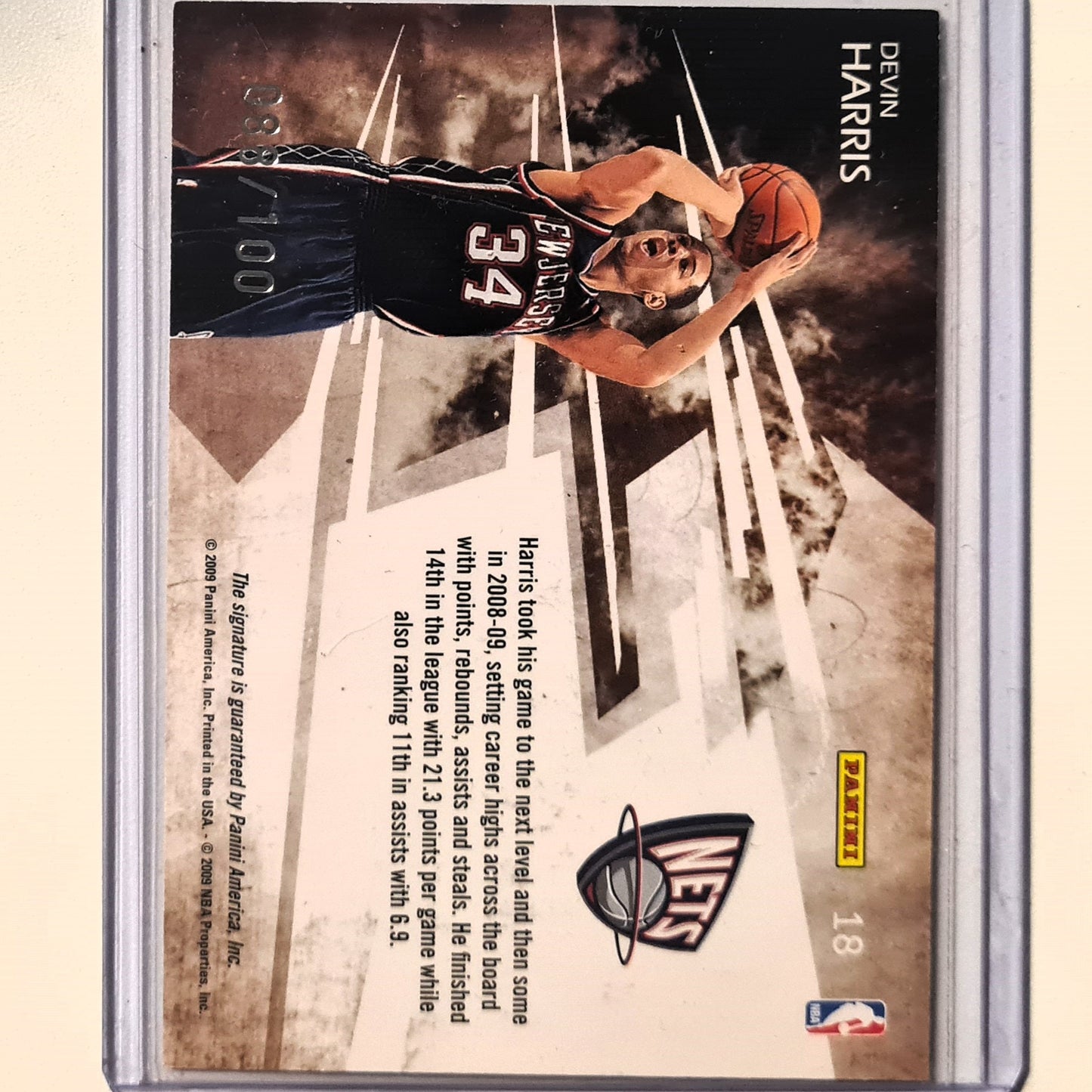 Devin Harris 2009 Panini prestige playmakers auto 088/100 #18 NBA Basketball New Jersey Nets very good sleeved