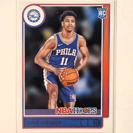 Jaden Springer 2021-22 Panini NBA Hoops Rookie RC #239 NBA Basketball Philadelphia 76ers Excellent/mint sleeved