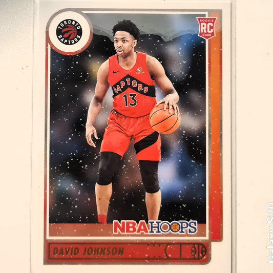 David Johnson 2021-22 Panini NBA Hoops Winter edition Rookie RC #222 NBA Basketball Toronto Raptors Excellent/mint sleeved