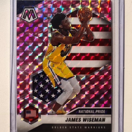 James Wiseman 2020-21 Panini Mosaic national pink prizm Rookie RC #260 NBA Basketball Golden State Warriors Excellent/mint Sleeved