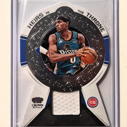 Jalen Duren 2022-23 Panini Crown Royale Heirs to the throne Rookie patch RC HT-JDP NBA Basketball Detroit Pistons Excellent Sleeved