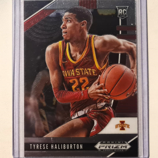 Tyrese Haliburton 2020-21 Panini Prizm Draft Picks Rookie RC #10 NBA Basketball Sacramento Kings Iowa State Excellent Sleeved