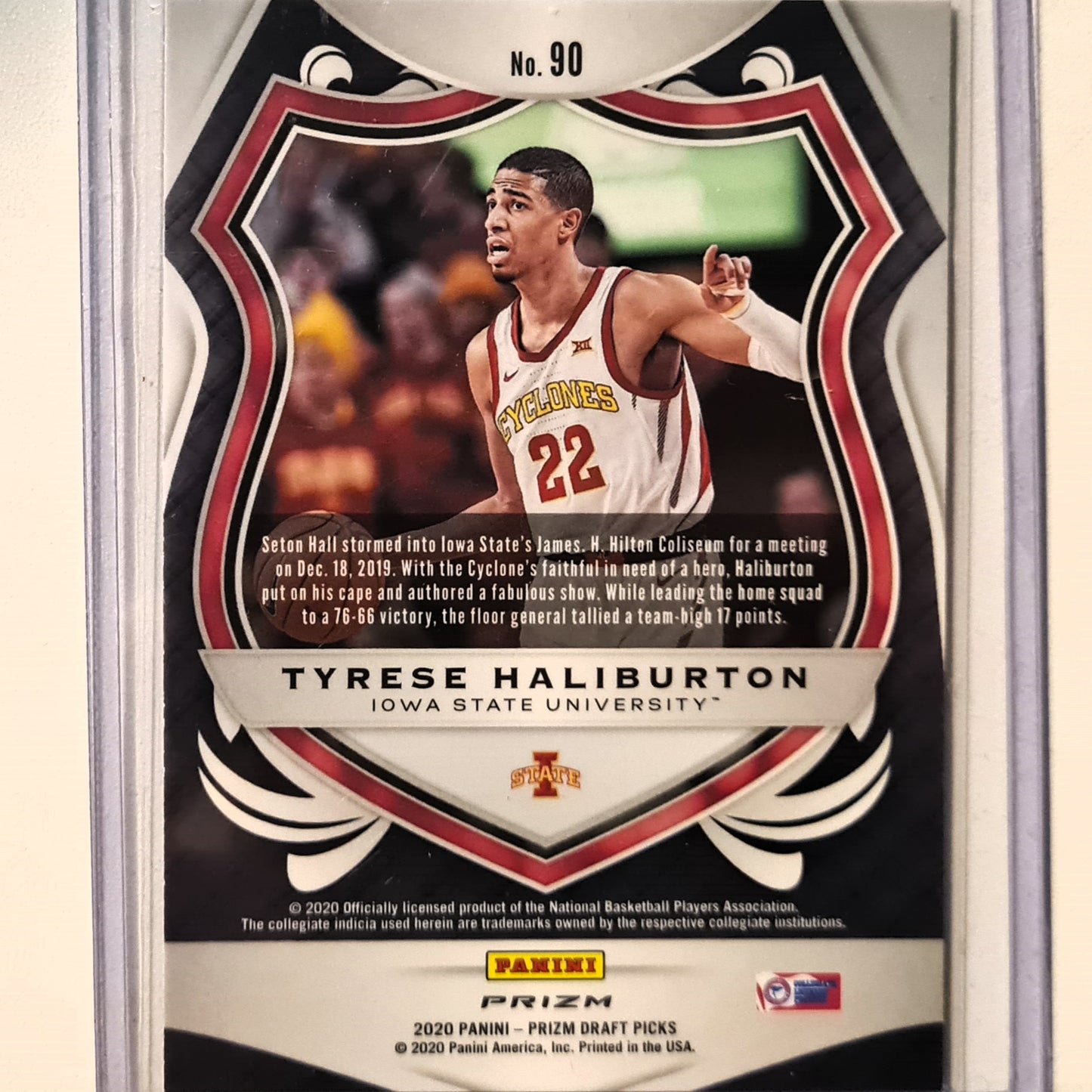 Tyrese Haliburton 2020-21 Panini prizm draft picks purple wave crusade Rookie RC #90 NBA Basketball Sacramento Kings Iowa State Excellent Sleeved