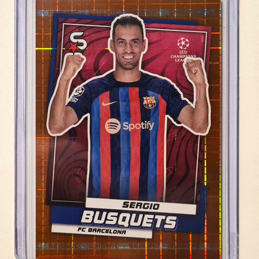 Sergio Busquets 2023 Topps Soccer Stars Seismic orange holo 13/25  #48 NBA Basketball Barcelona Excellent Sleeved