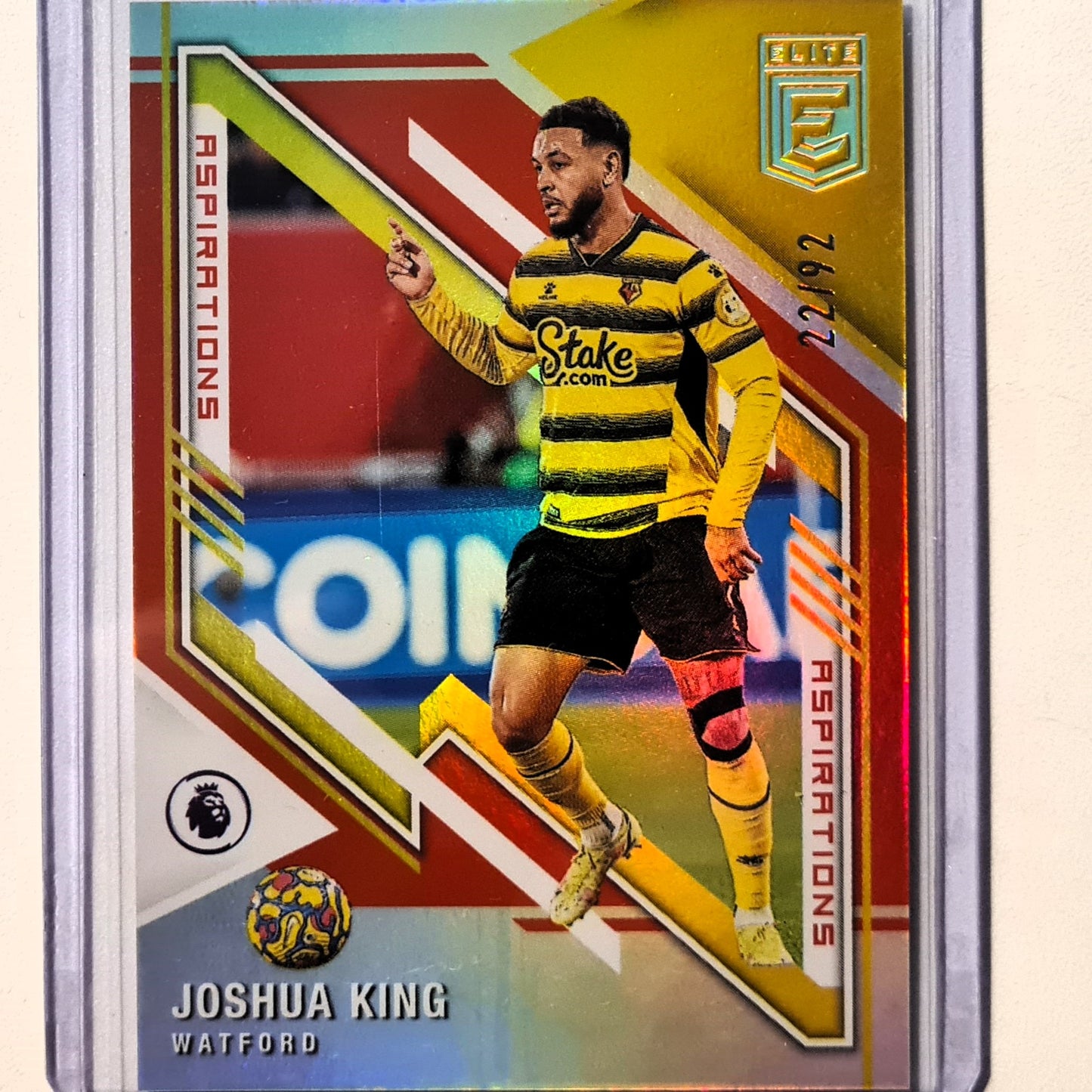 Joshua King 2021-22 Panini Donruss Elite Aspirations 22/92 #187 Soccer Football Watford Excellent/mint Sleeved