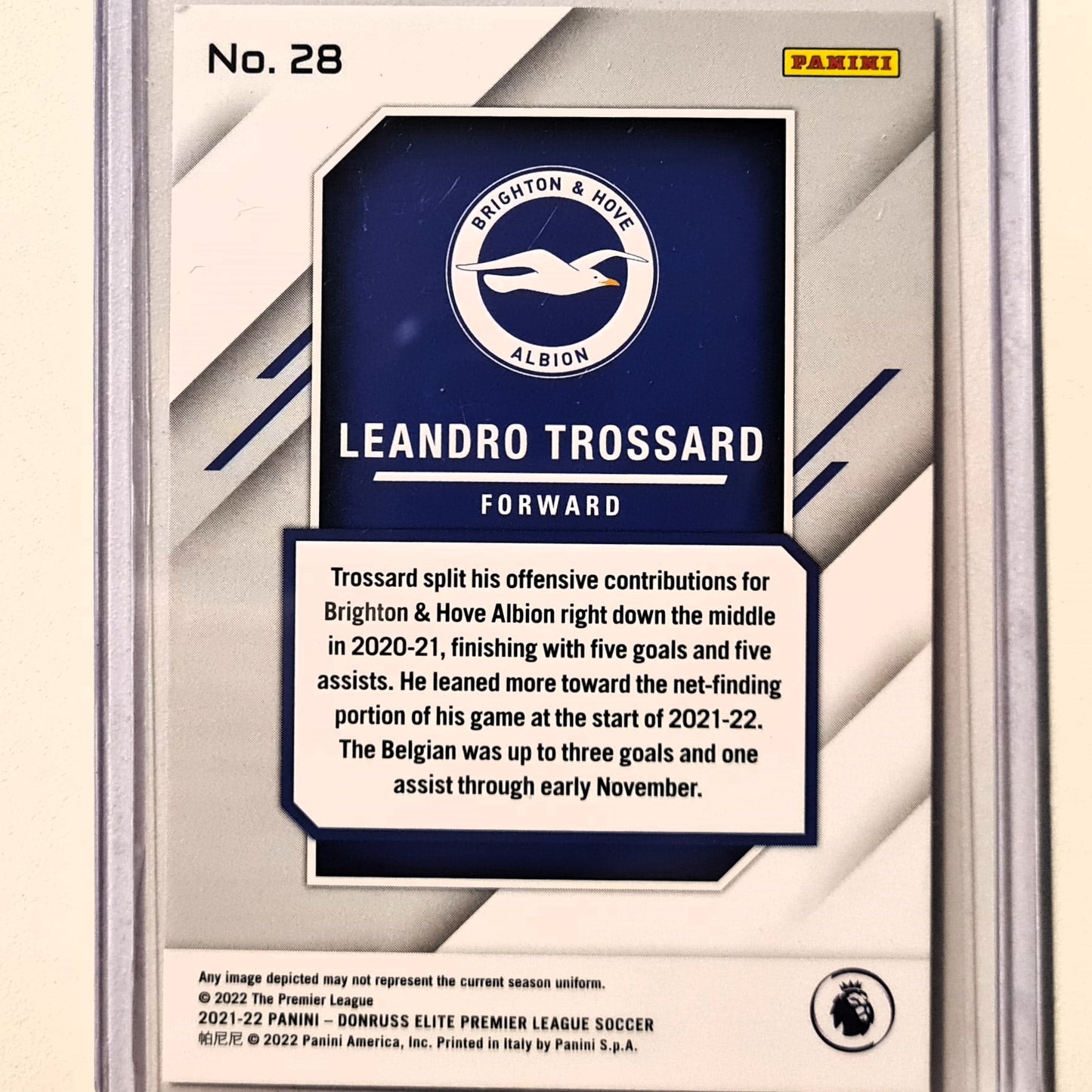 Leandro Trossard 2021-22 Panini Donruss Elite Aspirations refractor 35/88 #28 Soccer Football Brighton Excellent/mint Sleeved