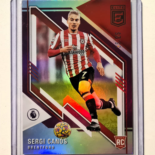 Sergi Canos 2021-22 Panini Donruss Elite Rookie RC refractor numbered 25/25 #25 Soccer Football Brentford Excellent/mint Sleeved