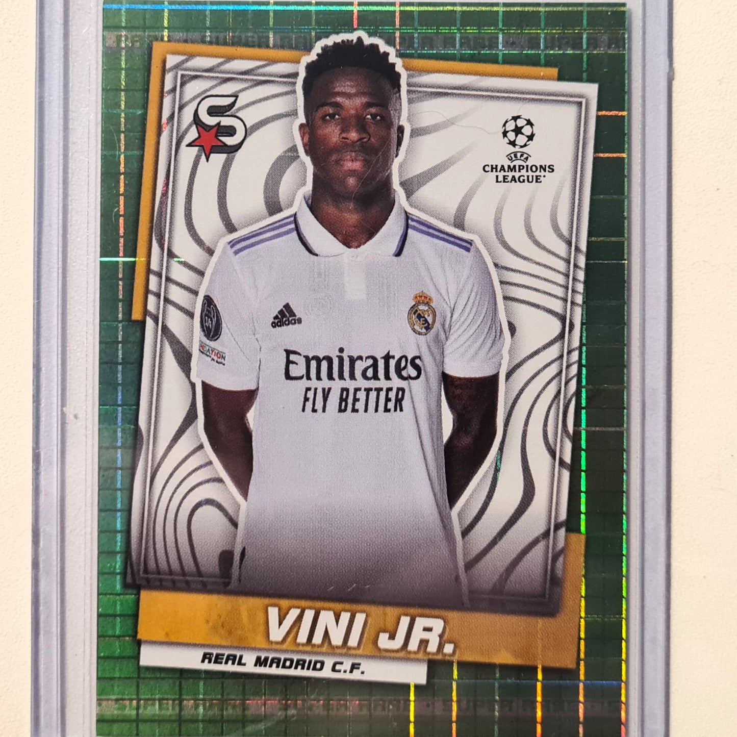 Vini Jr 2023 Topps Champions League league super rare Holo Numbered 019/199 #45 Soccer Football Real Madrid Excellent/mint Sleeved