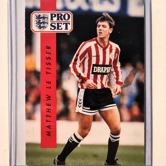 Matthew Le Tissier 1990-91 Pro set error card "le tisser" #211 Soccer Football Southampton very good sleeved