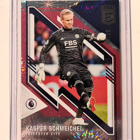 Kasper Schmeichel 2021-22 Panini Elite pink fireworks numbered 07/20 #82 Soccer Football Leicester City Excellent/mint sleeved