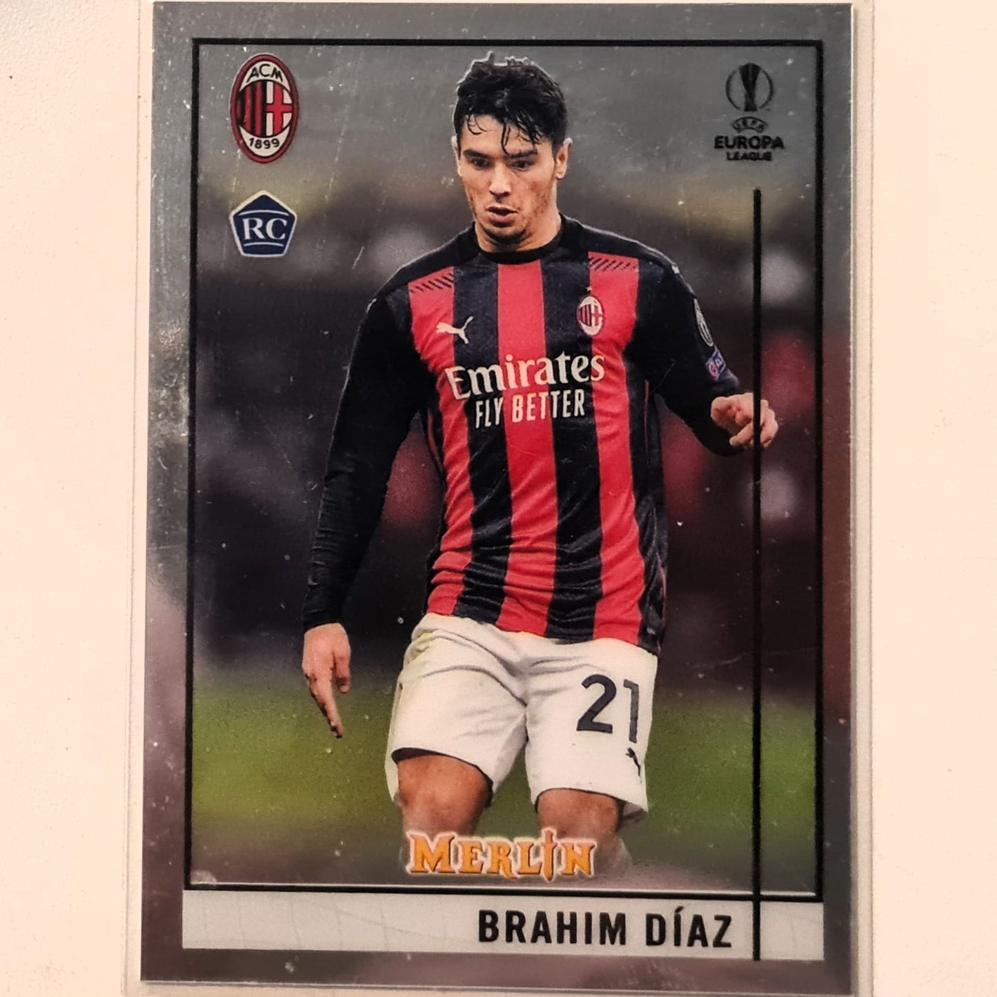 Brahim Diaz 2021 Topps Merlin Europa League Rookie RC #97 Soccer Football AC Milan Excellent/mint sleeved