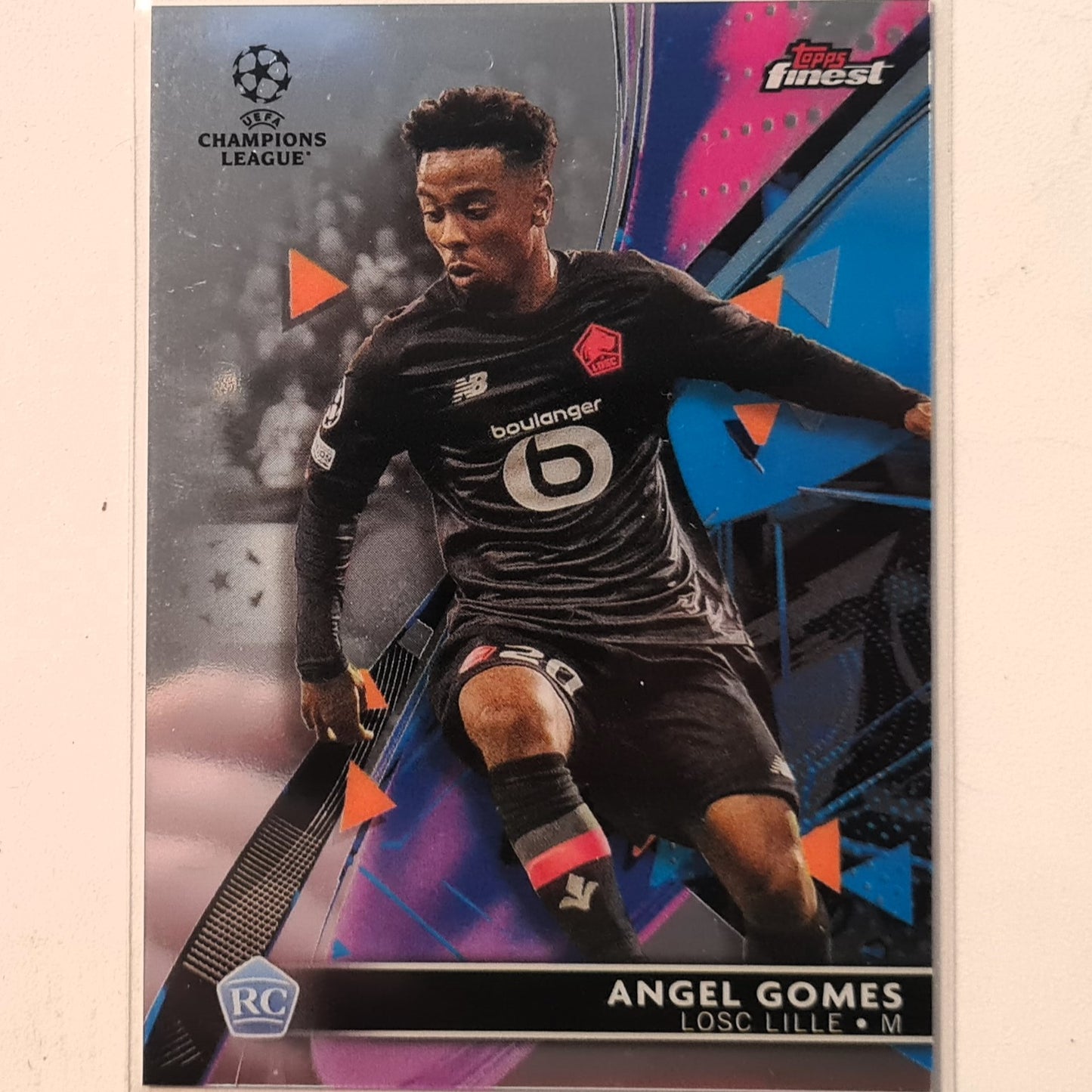 Angel Gomes 2022 Topps Finest Champions League Rookie RC #65 Soccer Football LOSC Excellent/mint sleeved