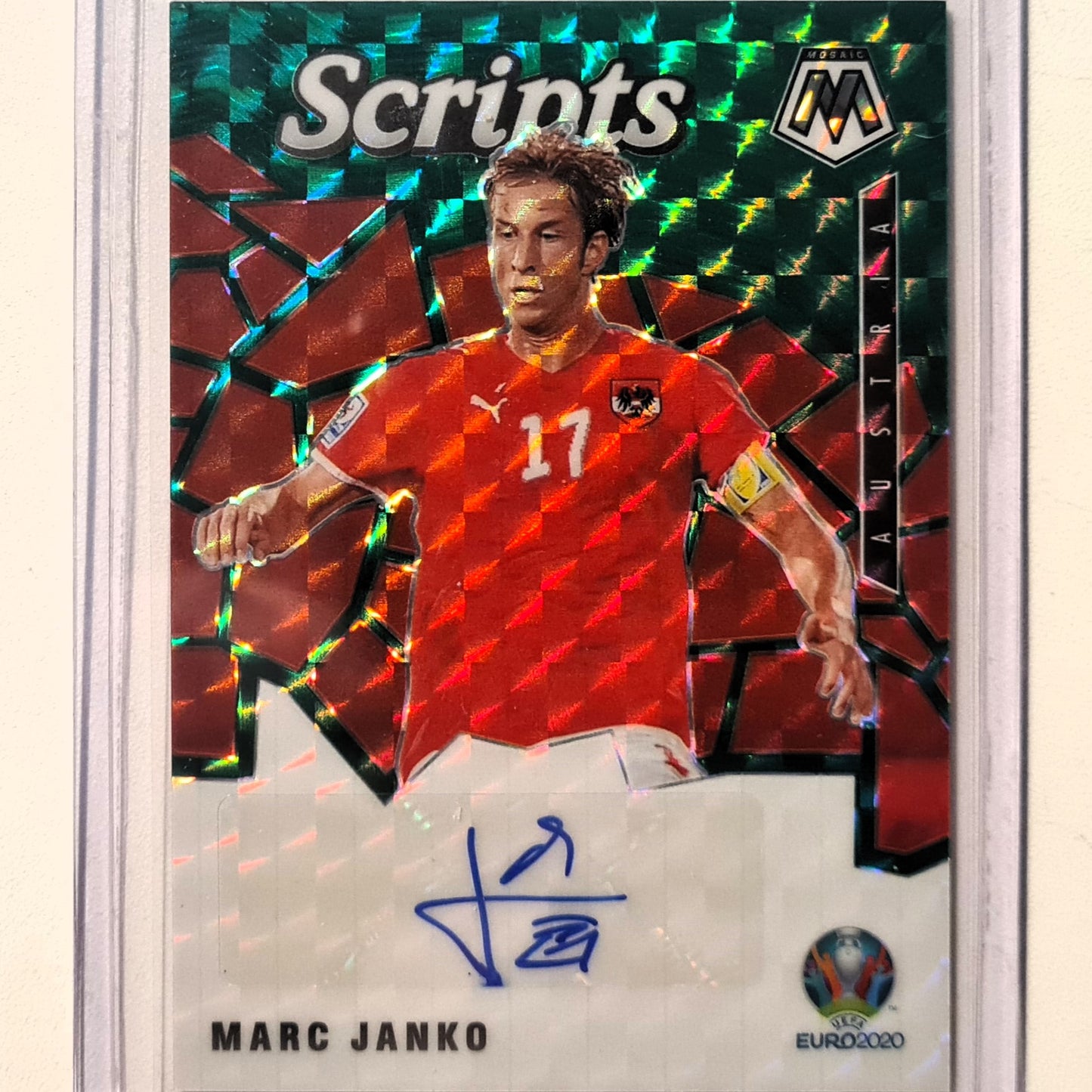 Marc Janko 2021 Panini Mosaic Uefa Euro 2020 Scripts Prizm Auto SM-MJ Soccer Football Austria Excellent/mint sleeved