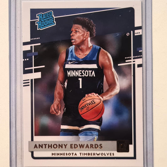 Anthony Edwards 2020-21 Panini Donruss Optic Rated Rookie RC #201 NBA Basketball Minnesota Timberwolves excellent/Mint Sleeved