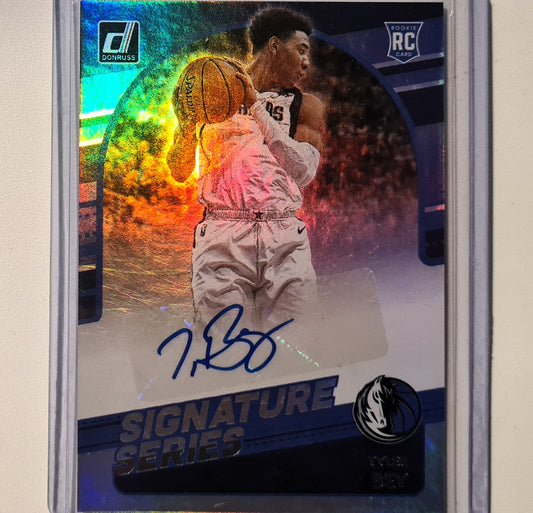 Tyler Bey 2020-21 Panini Donruss signature series Auto Rookie RC SG-TYB NBA Basketball Dallas Mavericks excellent Sleeved