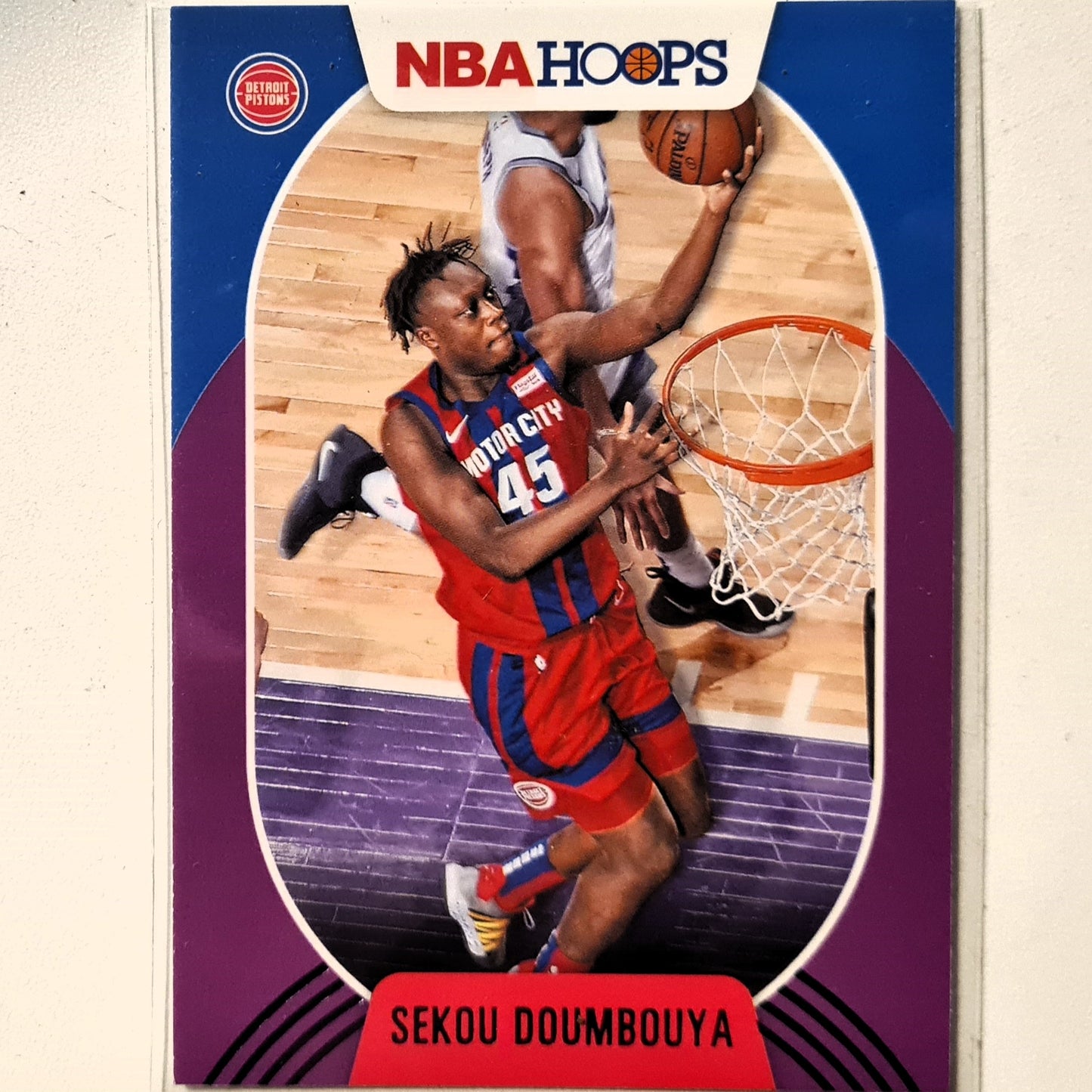 Sekou Doumbouya 2020-21 Panini NBA Hoops purple #105 NBA Basketball Detroit Pistons Excellent Sleeved