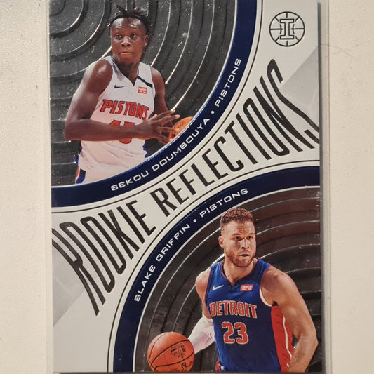 Sekou Doumbouya 2019-20 Panini illusions reflections Blake Griffin Rookie RC #7 NBA Basketball Detroit Pistons Excellent Sleeved