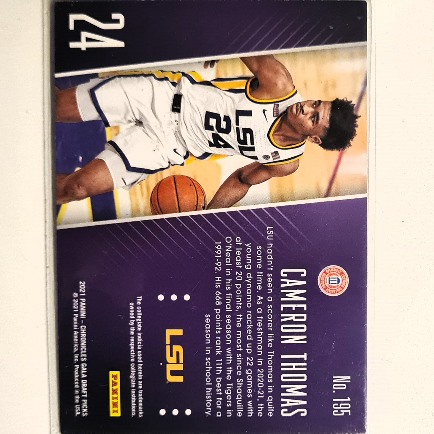 Cameron Thomas 2021 Panini Chronicles gala draft picks Rookie RC #195 NBA Basketball LSU/Brooklyn Excellent sleeved