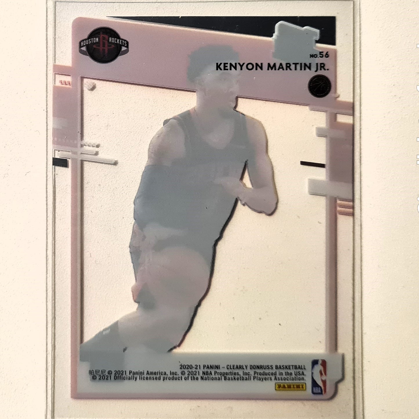 Kenyon Martin Jr 2020-21 Panini Clearly Donruss Acetate Rated Rookie RC #56 NBA Basketball Houston Rockets Excellent sleeved