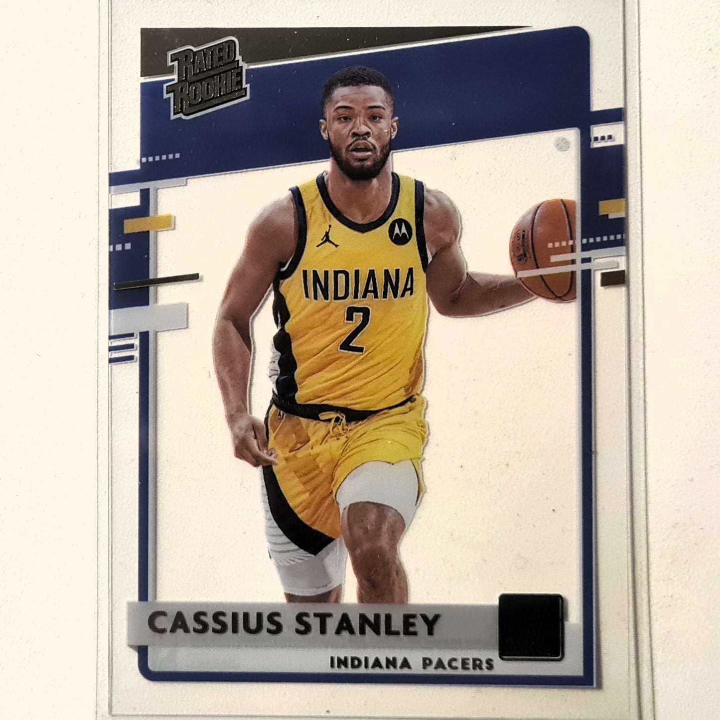 Cassius Stanley 2020-21 Panini Clearly Donruss Acetate Gold Rated Rookie RC #98 NBA Basketball Indiana Pacers Excellent sleeved