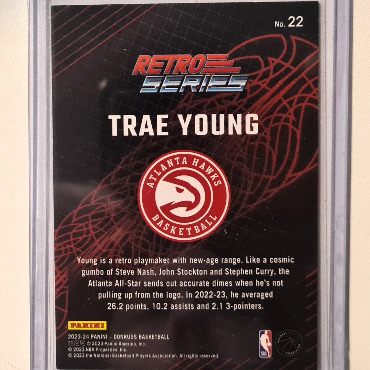 Trae Young 2023-24 Panini Donruss Retro Series #22 NBA Basketball Atlanta Hawks Excellent sleeved